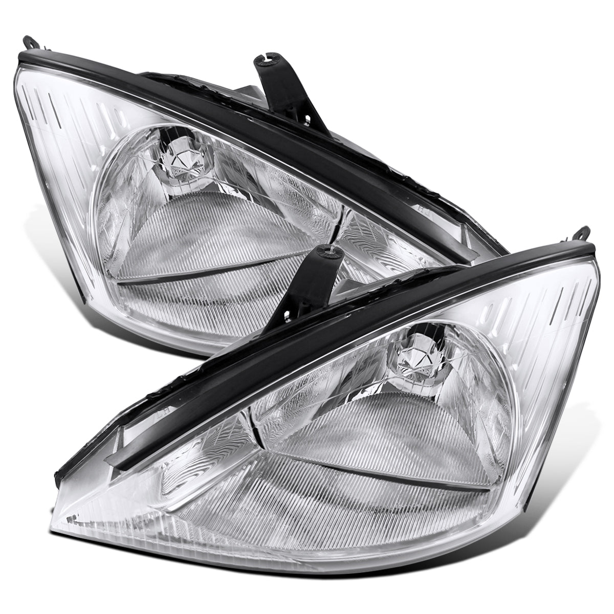 Ronnin - Conjunto de faros delanteros halógenos de repuesto para Ford Focus 2000-2004, par | Cromo
