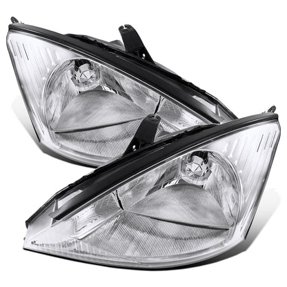 Ronnin - Conjunto de faros delanteros halógenos de repuesto para Ford Focus 2000-2004, par | Cromo