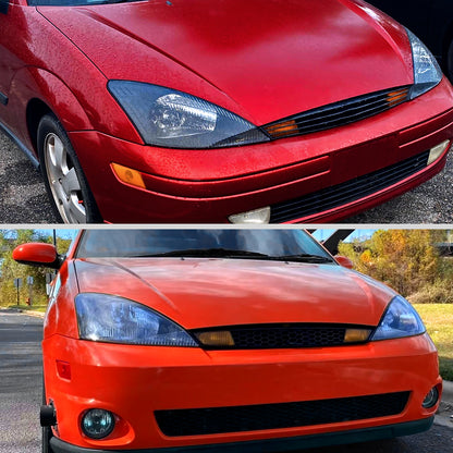 Ronnin - Compatible con Ford Focus 2000-2004 Par de faros halógenos de repuesto | Negro