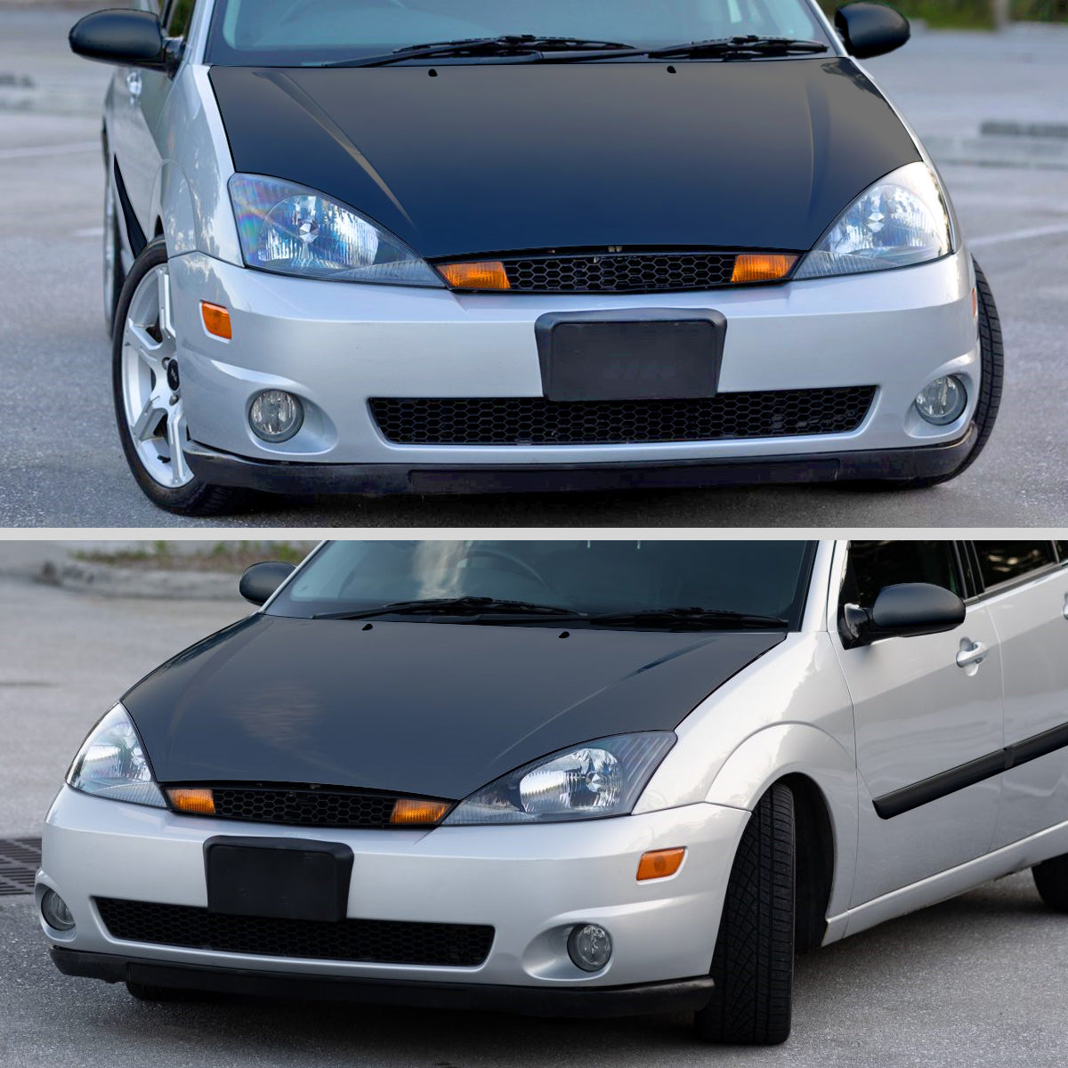 Ronnin - Compatible con Ford Focus 2000-2004 Par de faros halógenos de repuesto | Negro