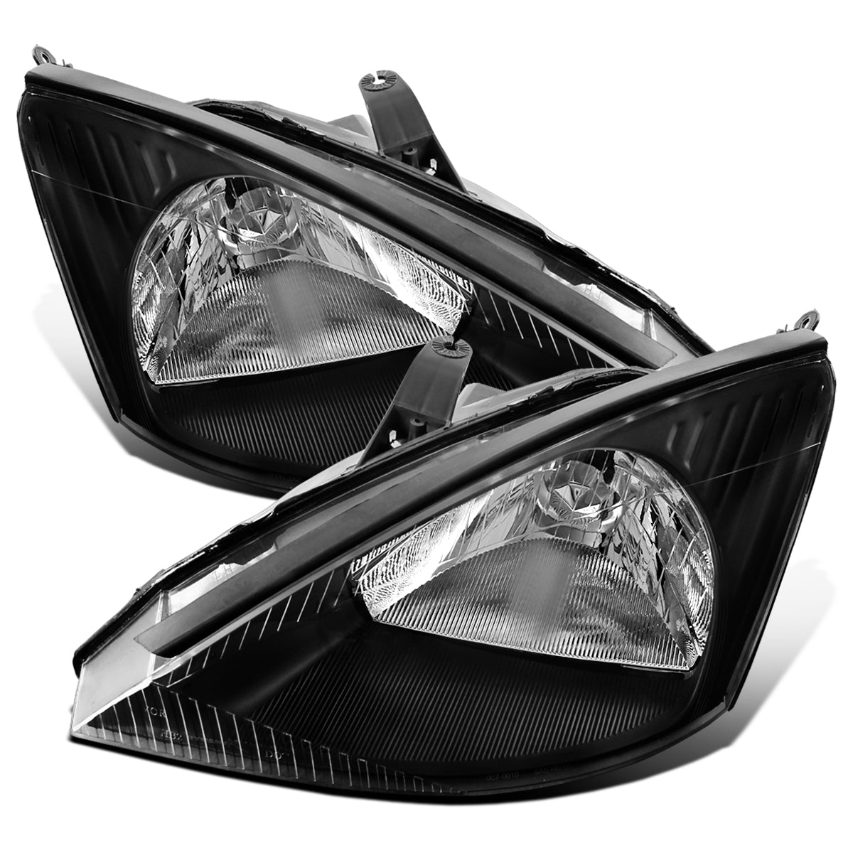 Ronnin - Compatible con Ford Focus 2000-2004 Par de faros halógenos de repuesto | Negro