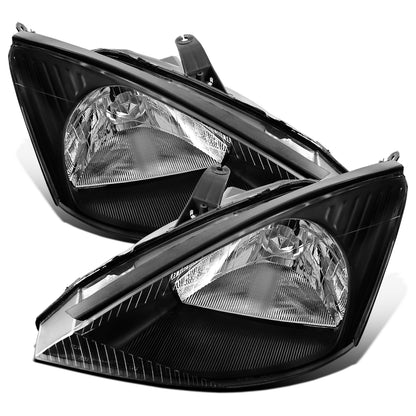 Ronnin - Compatible con Ford Focus 2000-2004 Par de faros halógenos de repuesto | Negro