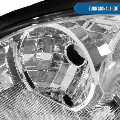 Ronnin - Fits 2005-2007 Ford Focus Headlights Factory Replacement Assembly Pair | Chrome