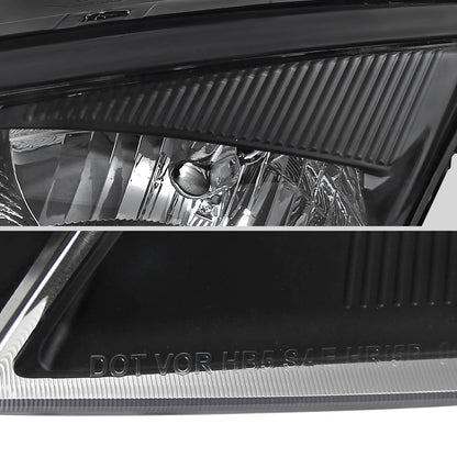 Ronnin - Fits 2005-2007 Ford Focus Headlights Factory Replacement Assembly Pair | Black