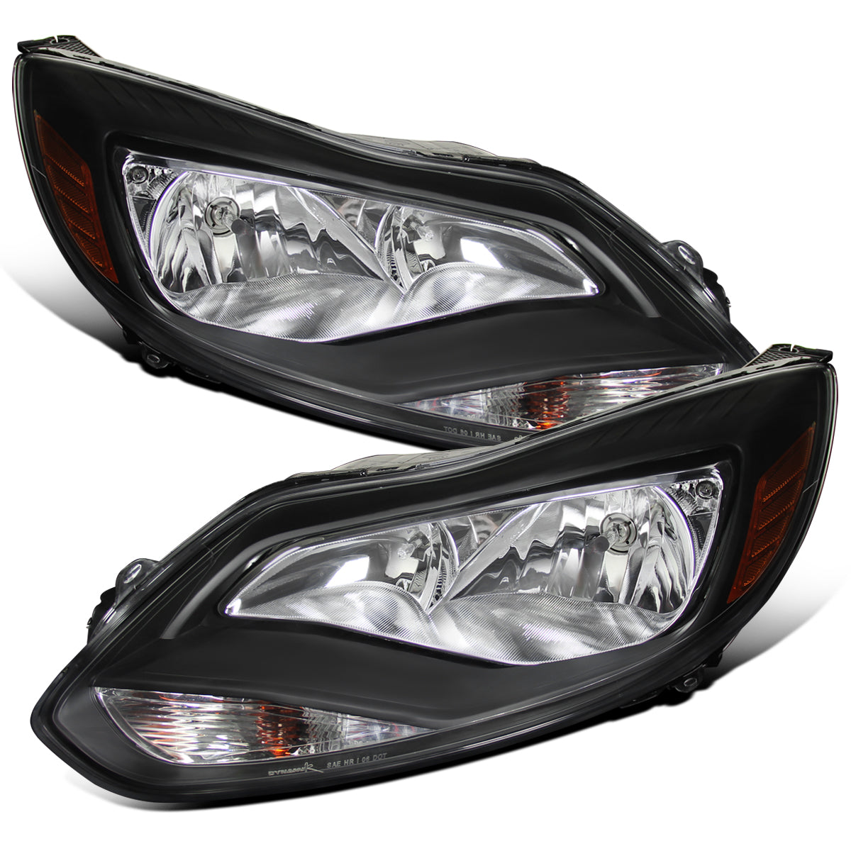 Ronnin - Conjunto de repuesto de faros delanteros para Ford Focus 2012-2014 | Par negro