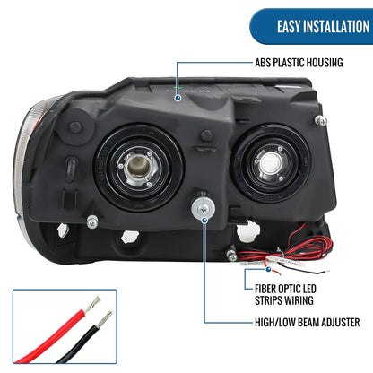 1999-2004 Jeep Grand Cherokee Headlights Pair | Black