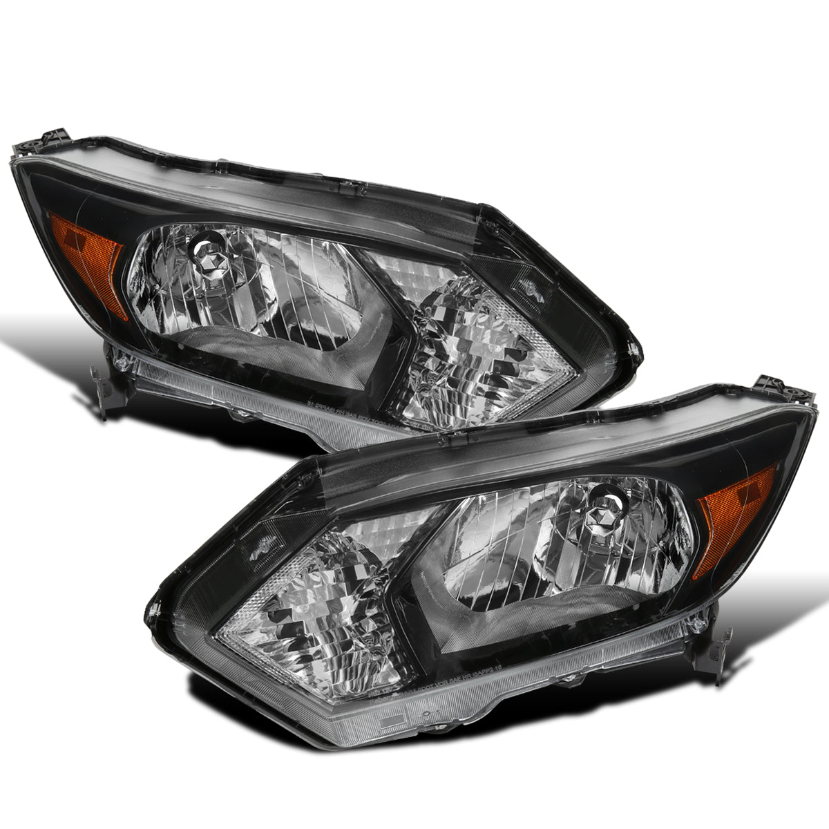 2016-2018 Honda HR-V HRV  Replacement Halogen Headlights Assembly Pair | Gloss Black