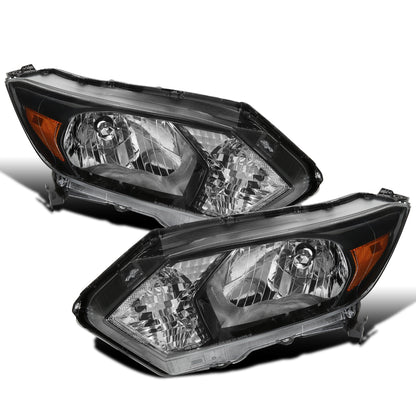 2016-2018 Honda HR-V HRV  Replacement Halogen Headlights Assembly Pair | Gloss Black