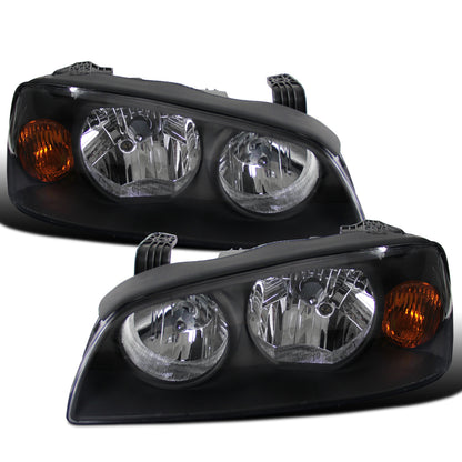 Ronnin - Conjunto de faros delanteros de repuesto para Hyundai Elantra 2004-2006 | Par | Negro