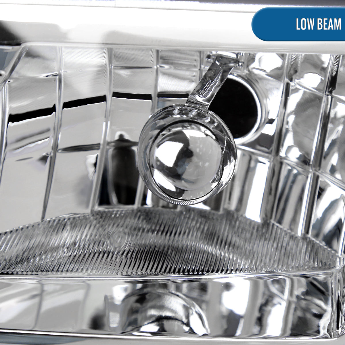 Ronnin - Fits 2000-2005 Chevy Impala Bright LED Tube Headlights Assembly Replacement Pair | Chrome