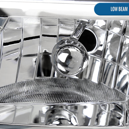 Ronnin - Fits 2000-2005 Chevy Impala Bright LED Tube Headlights Assembly Replacement Pair | Chrome