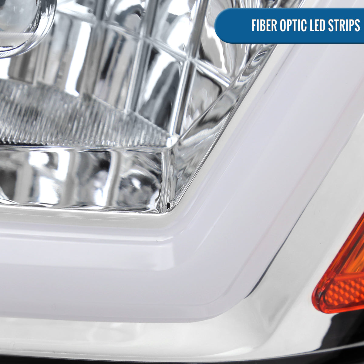 Ronnin - Fits 2000-2005 Chevy Impala Bright LED Tube Headlights Assembly Replacement Pair | Chrome