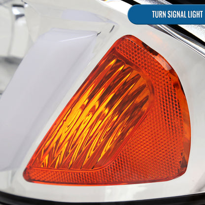 Ronnin - Fits 2000-2005 Chevy Impala Bright LED Tube Headlights Assembly Replacement Pair | Chrome