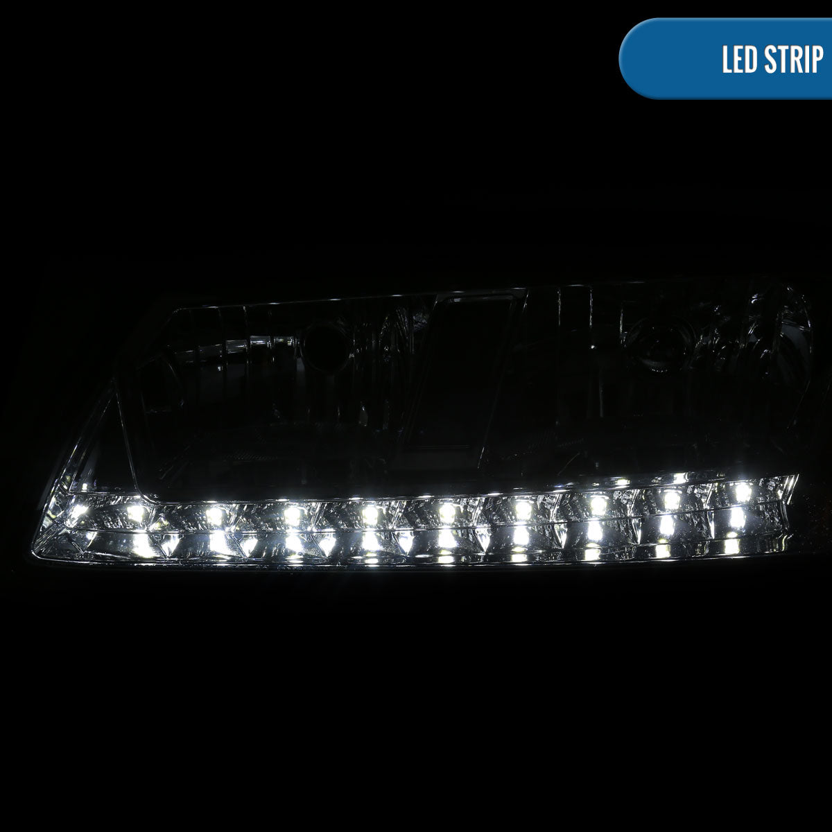 Ronnin - Se adapta a Chevy Impala 2000-2005. Par de reemplazo de conjunto de faros delanteros LED de marcha brillante | Ahumado