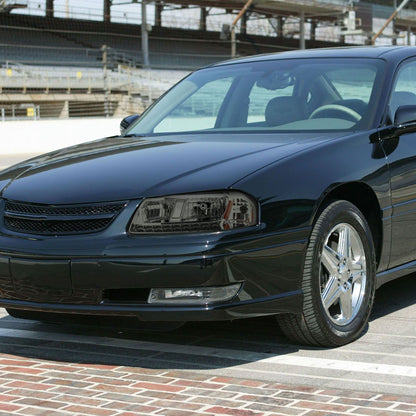 Ronnin - Se adapta a Chevy Impala 2000-2005. Par de reemplazo de conjunto de faros delanteros LED de marcha brillante | Ahumado