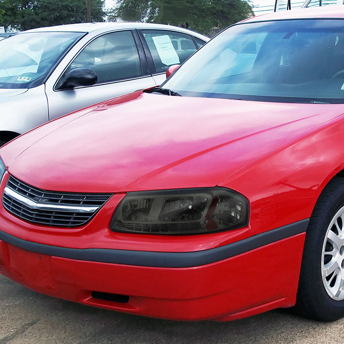 Ronnin - Se adapta a Chevy Impala 2000-2005. Par de reemplazo de conjunto de faros delanteros LED de marcha brillante | Ahumado