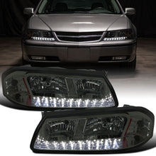 2000-2005 Chevy Impala Bright LED Running Lights Headlights Assembly Replacement Pair | Smoke