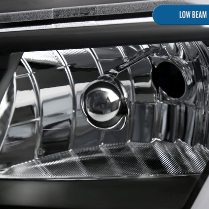 Ronnin - Fits 2000-2005 Chevy Impala Bright LED Tube Headlights Assembly Replacement Pair | Black