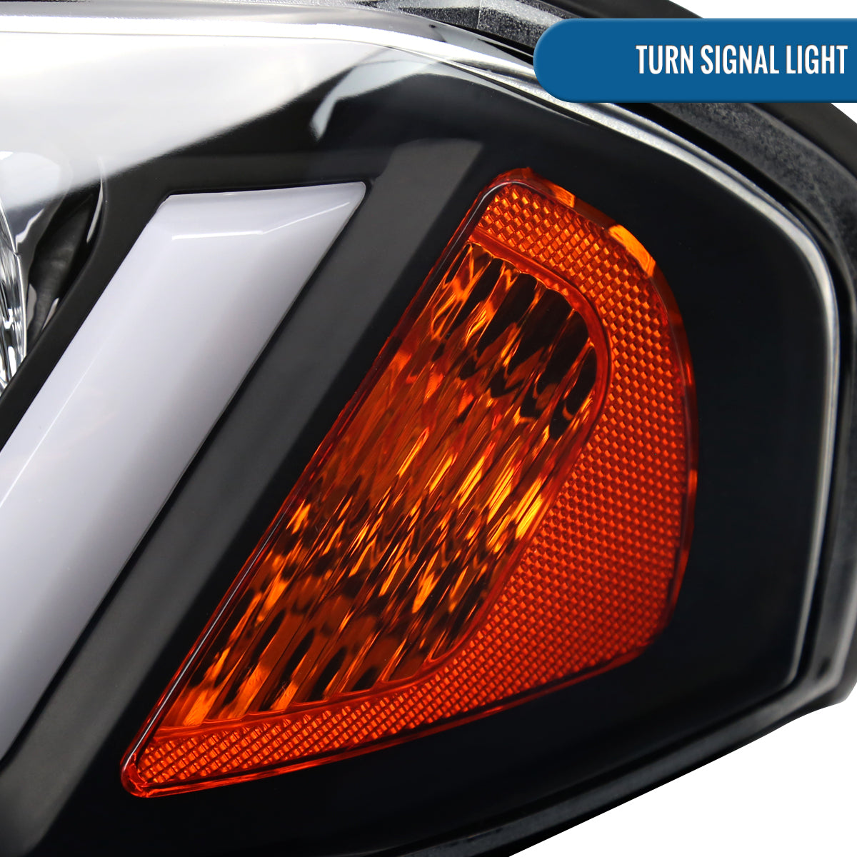 Ronnin - Fits 2000-2005 Chevy Impala Bright LED Tube Headlights Assembly Replacement Pair | Black