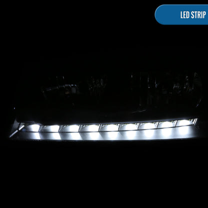 Ronnin - Se adapta a Chevy Impala 2000-2005. Luces de circulación diurna LED brillantes. Conjunto de faros de repuesto (par) | Negro