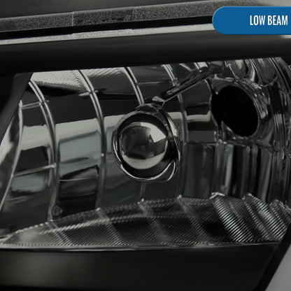 Ronnin - Fits 2000-2005 Chevy Impala Bright LED Tube Headlights Assembly Replacement Pair | Black Smoke