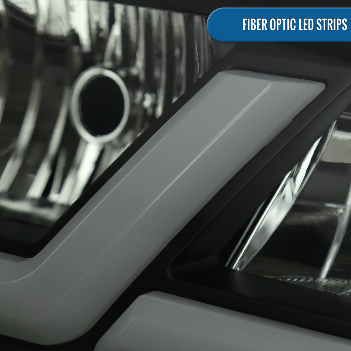 Ronnin - Fits 2000-2005 Chevy Impala Bright LED Tube Headlights Assembly Replacement Pair | Black Smoke