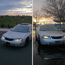 Ronnin - Fits 2000-2005 Chevy Impala Bright LED Tube Headlights Assembly Replacement Pair | Black Smoke