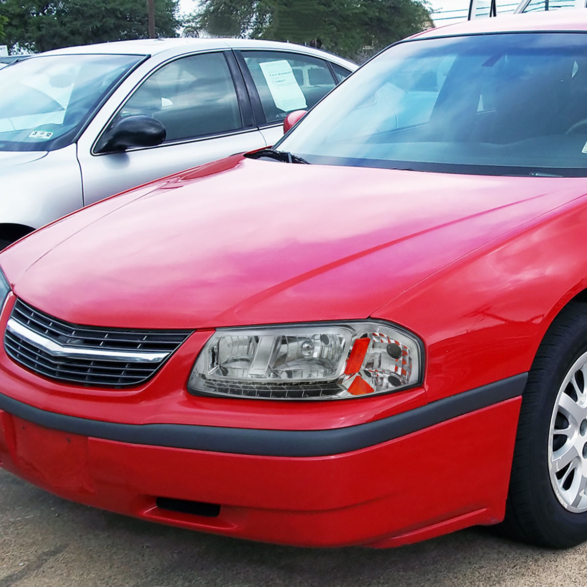 Ronnin - Faros delanteros LED de circulación diurna brillantes para Chevy Impala 2000-2005, reemplazo de conjunto, par | Cromo