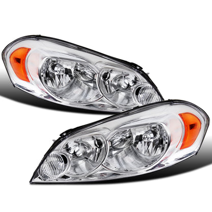 Ronnin - Compatible con Chevy Impala 2006-2013, Impala Limited 2014-2016, Monte Carlo 2006-2007 | Par de ensamblajes de faros halógenos de repuesto | Cromado