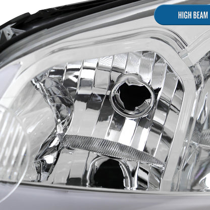 Ronnin - Fits 2006-2013 Chevy Impala 2006-2007 Monte Carlo Upgraded Replacement LED Tube Switchback Sequential Turn Signal Halogen Headlights Assembly Pair | Chrome