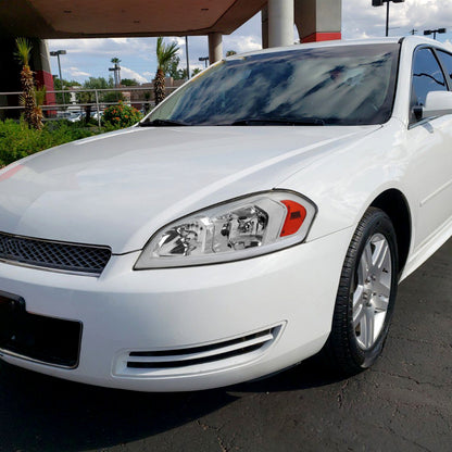 Ronnin - Fits 2006-2013 Chevy Impala 2006-2007 Monte Carlo Upgraded Replacement LED Tube Switchback Sequential Turn Signal Halogen Headlights Assembly Pair | Chrome