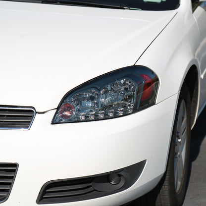 Ronnin - Se adapta a Chevy Impala 2006-2013 Impala Limited 2014-2016 Monte Carlo 2006-2007 Luces de circulación LED brillantes Conjunto de faros halógenos Par | Ahumado