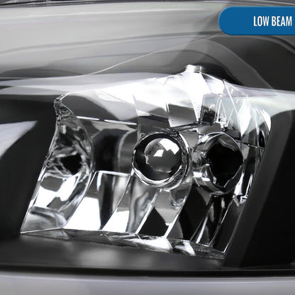 Ronnin - Fits 2006-2013 Chevy Impala 2006-2007 Monte Carlo Upgraded Replacement LED Tube Switchback Sequential Turn Signal Halogen Headlights Assembly Pair | Black