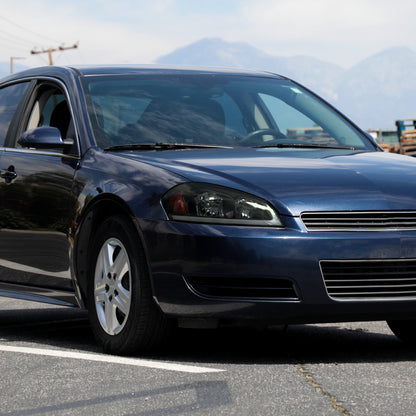 Ronnin - Fits 2006-2013 Chevy Impala 2006-2007 Monte Carlo Upgraded Replacement LED Tube Switchback Sequential Turn Signal Halogen Headlights Assembly Pair | Black Smoke