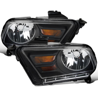 Ronnin - Fits 2010-2014 Ford Mustang Halogen Headlights Factory Replacement Assembly | Black