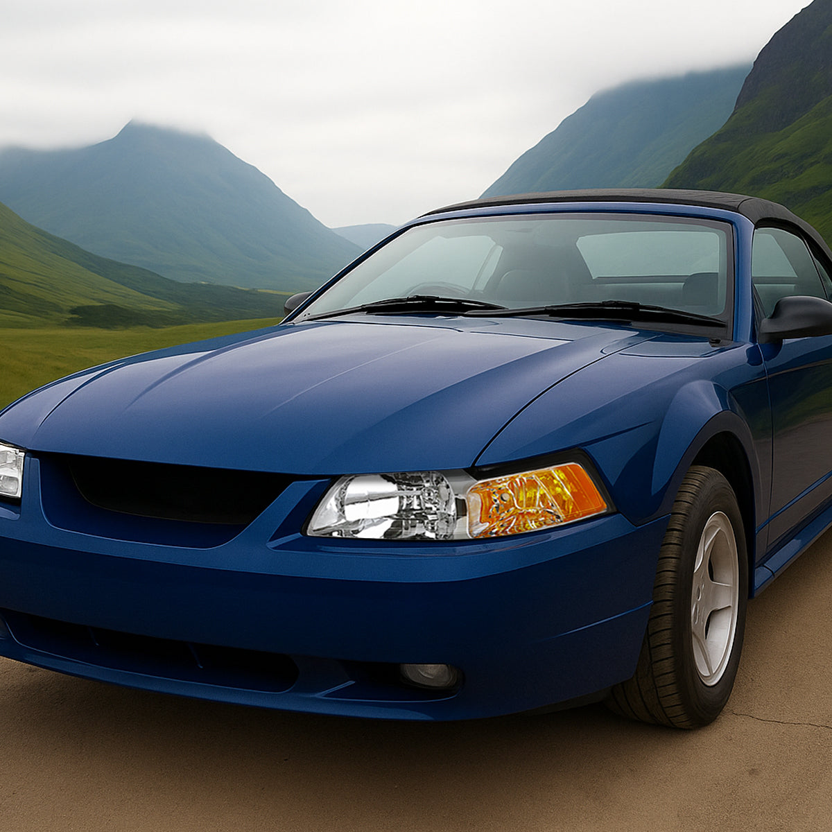 Ronnin - Fits 1999-2004 Ford Mustang Factory Replacement Headlights Assembly Pair | Chrome