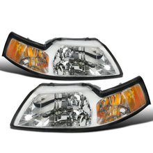 Ronnin - Fits 1999-2004 Ford Mustang Factory Replacement Headlights Assembly Pair | Chrome