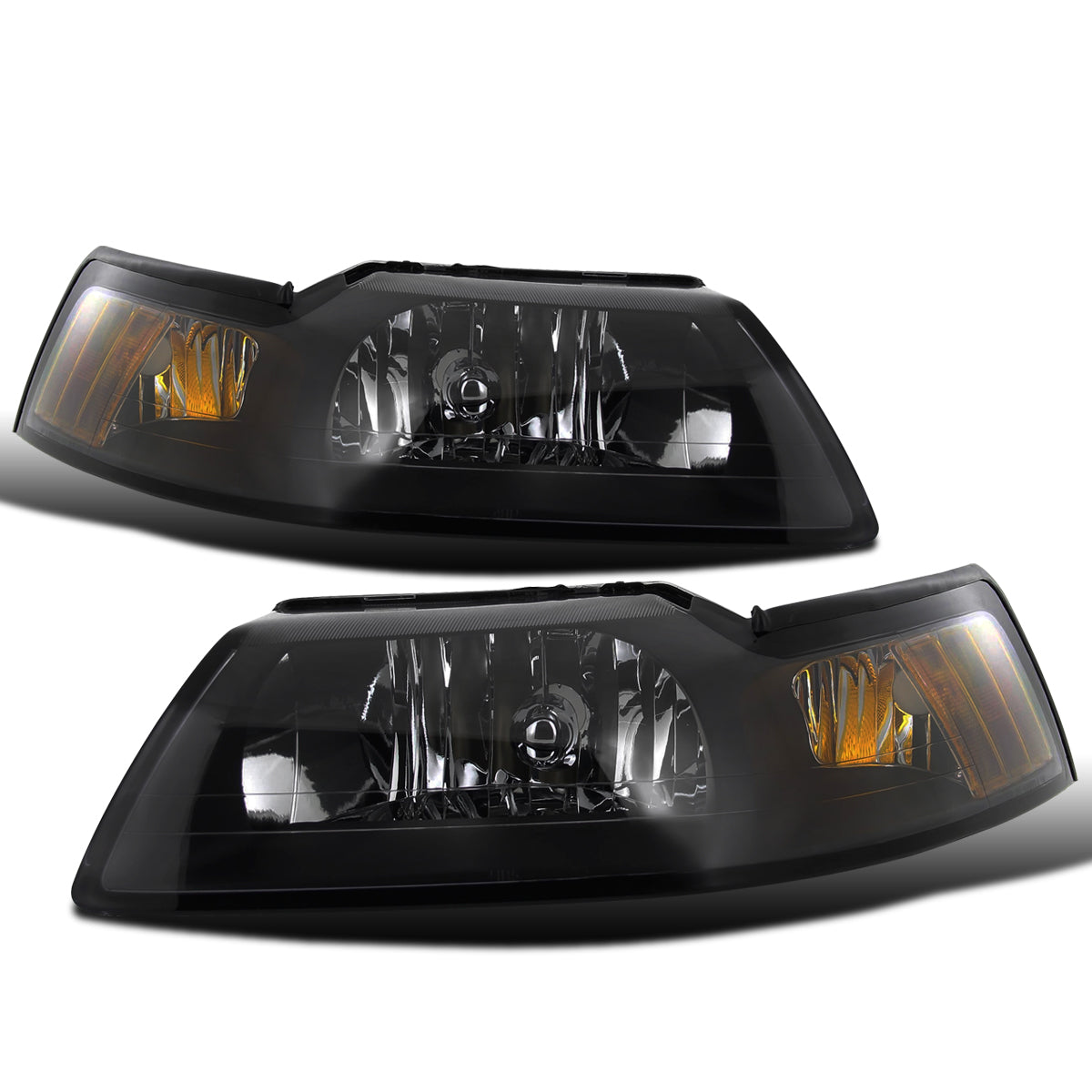 Ronnin - Juego de faros delanteros de repuesto para Ford Mustang de 1999-2004 | Negros