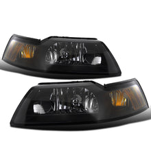 Ronnin - Fits 1999-2004 Ford Mustang Factory Replacement Headlights Assembly Pair | Black