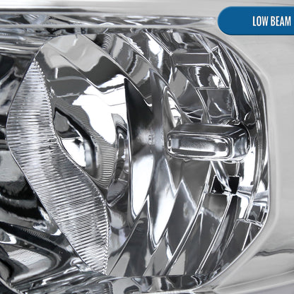 Ronnin - Fits 2019-2024 Ram 1500 Upgraded Factory Replacement Halogen Headlights LED Animated Startup Effect Assembly Pair | Chrome