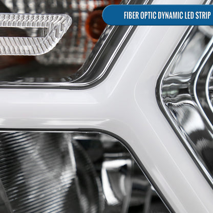 Ronnin - Fits 2019-2024 Ram 1500 Upgraded Factory Replacement Halogen Headlights LED Animated Startup Effect Assembly Pair | Chrome