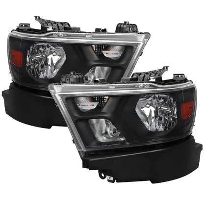 Ronnin - Fits 2019-2024 Ram 1500 Factory Replacement Halogen Headlights Assembly Pair | Black