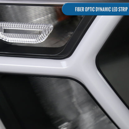 Ronnin - Fits 2019-2024 Ram 1500 Upgraded Factory Replacement Halogen Headlights LED Animated Startup Effect Assembly Pair | Black