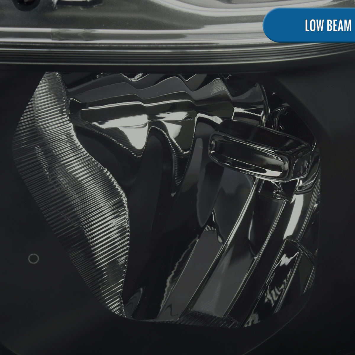 Ronnin - Fits 2019-2024 Ram 1500 Upgraded Factory Replacement Halogen Headlights LED Animated Startup Effect Assembly Pair | Black Smoke