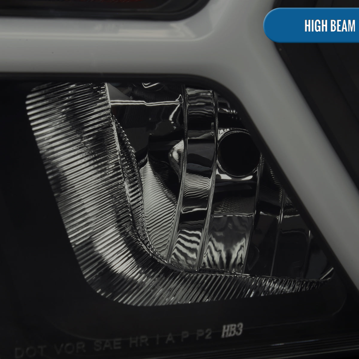 Ronnin - Fits 2019-2024 Ram 1500 Upgraded Factory Replacement Halogen Headlights LED Animated Startup Effect Assembly Pair | Black Smoke