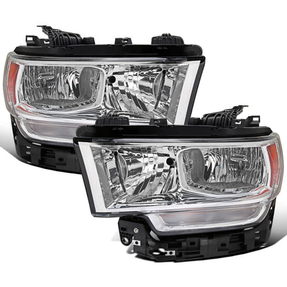 Ronnin - Fits 2019-2024 Ram 2500 3500 4500 5500 Factory Replacement Halogen Headlights Assembly Pair | Chrome