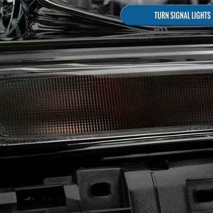 Ronnin - Fits 2019-2024 Ram 2500 3500 4500 5500 Factory Replacement Halogen Headlights Assembly Pair | Smoke