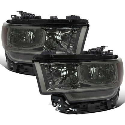 Ronnin - Fits 2019-2024 Ram 2500 3500 4500 5500 Factory Replacement Halogen Headlights Assembly Pair | Smoke