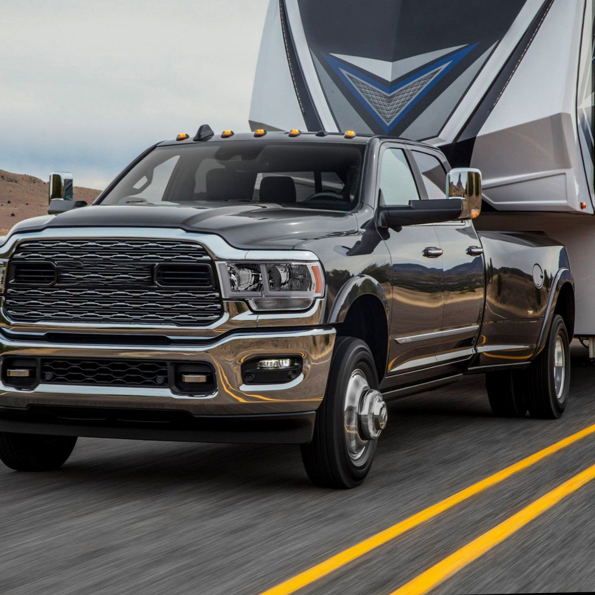 Ronnin - Fits 2019-2024 Ram 2500 3500 4500 5500 Tradesman Big Horn SLT Upgraded Replacement LED Animated Startup Effect Headlights Assembly Pair | Chrome