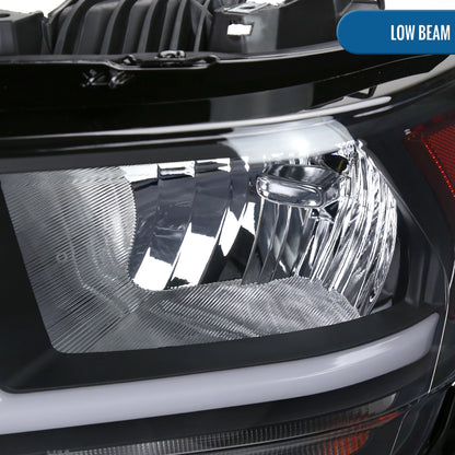 Ronnin - Fits 2019-2024 Ram 2500 3500 4500 5500 Tradesman Big Horn SLT Upgraded Replacement LED Animated Startup Effect Headlights Assembly Pair | Black